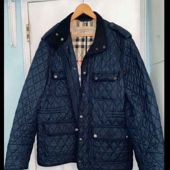 Diamond Quilted Vest Burberry Vest Mens Blue Burberry London